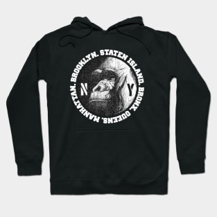 Brooklyn, Staten Island, Bronx, Queens, Manhattan, The Five Boroughs New York Gorilla. Hoodie